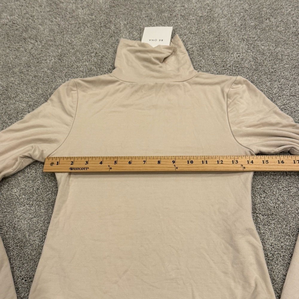 Nwt Re Ona Turtleneck Longsleeve Top In Ivory Cream Size Medium — image 8 of 8